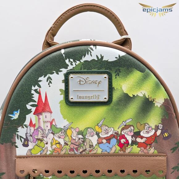 Loungefly Disney Snow White & the Seven Dwarfs Forest Mini Backpack New - Picture 6 of 6